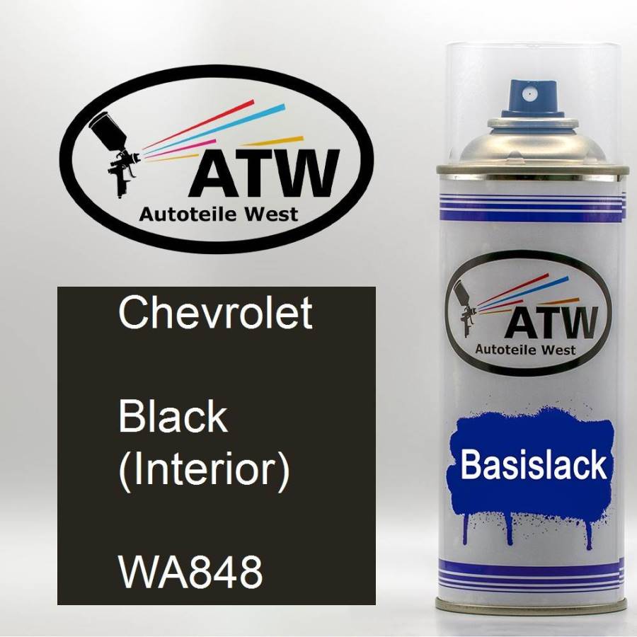 Chevrolet, Black (Interior), WA848: 400ml Sprühdose, von ATW Autoteile West.